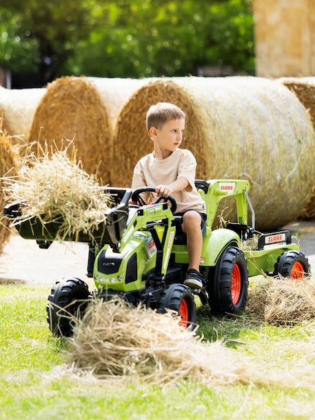 Tractopelle à pédales avec excavatrice arrière et remorque Jaune Komatsu+Vert 6 - vertbaudet enfant 
