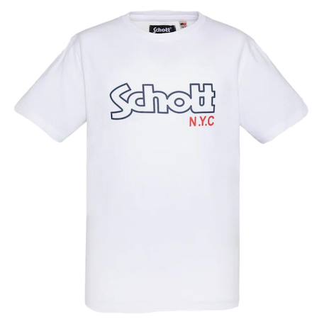 T-shirt imprimé à manches courtes Blanc+Bleu+Gris chiné+Marine+Noir+Orange+Vert 1 - vertbaudet enfant 