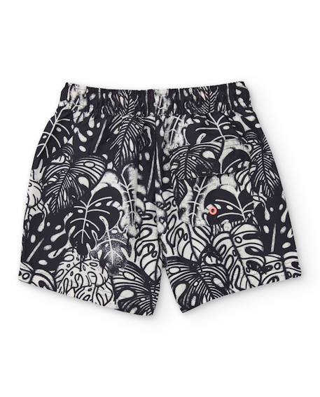 Short de bain garçon en tissu tissé avec imprimé tropical Noir 2 - vertbaudet enfant 