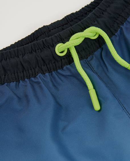 Short de bain garçon en tissu tissé avec cordon de serrage réglable Bleu 3 - vertbaudet enfant 
