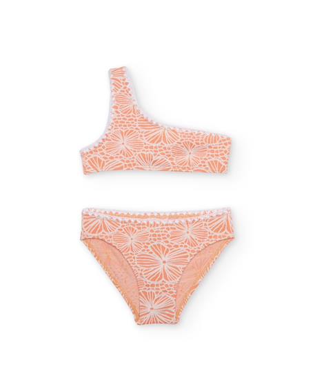 Bikini fille en maille avec imprimé en relief Orange 1 - vertbaudet enfant 