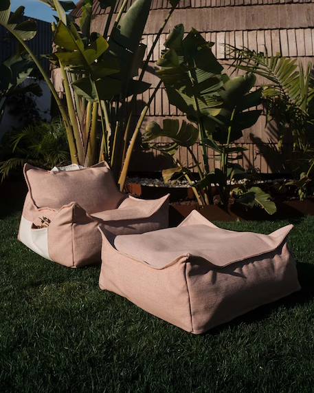 Pouf extérieur enfant carré coussin de sol outdoor Azure+Dune+Herba+Pomegranate+Seashell+Terra 29 - vertbaudet enfant 