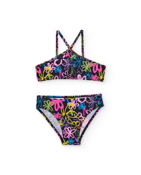 Fille-Maillot de bain-Maillot deux pièces-Bikini fille en maille de style graffiti