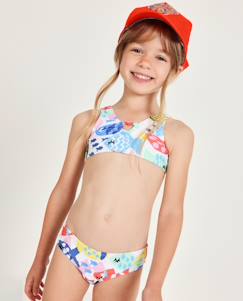 Bikini en maille pour fille avec détail froncé  - vertbaudet enfant