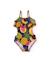 Maillot de bain fille en maille avec volant frontal Jaune 1 - vertbaudet enfant 