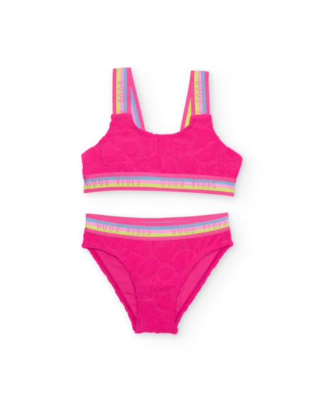 Fille-Bikini fille en maille avec relief floral