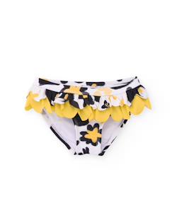 Bas de bikini fille en maille avec double volant  - vertbaudet enfant