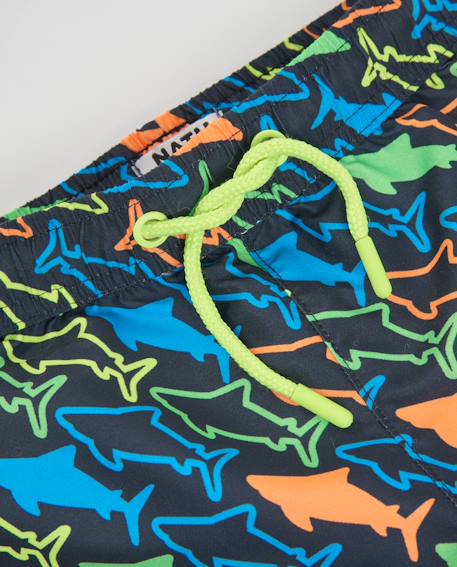 Maillot de bain pour garçon en tissu chaîne et trame avec imprimé requins Gris 3 - vertbaudet enfant 
