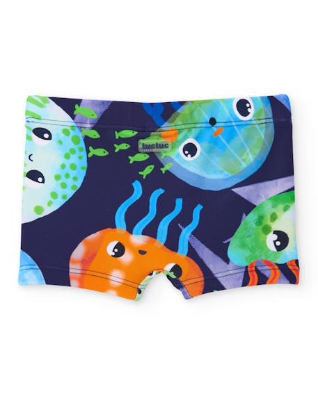 Maillot de bain garçon en maille avec élastique Bleu 2 - vertbaudet enfant 