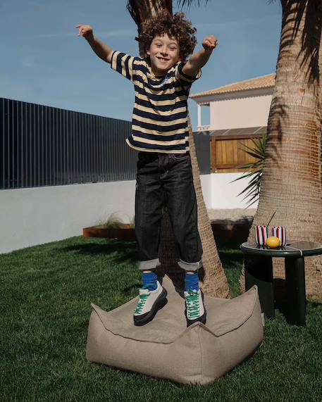 Pouf extérieur enfant carré coussin de sol outdoor Azure+Dune+Herba+Pomegranate+Seashell+Terra 10 - vertbaudet enfant 