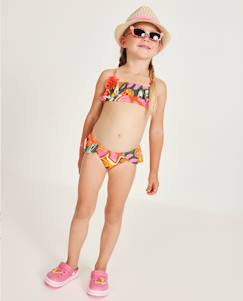 -Bikini fille en maille avec détail floral en relief