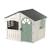 Cabane enfant avec balcon et fenêtres ouvrantes – maisonnette de jardin – dès 18 mois Blanc crème - gris - vert sauge 3 - vertbaudet enfant 
