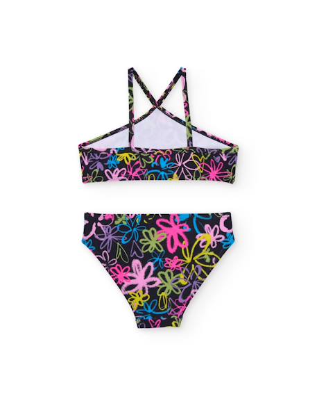 Bikini fille en maille de style graffiti Noir 2 - vertbaudet enfant 