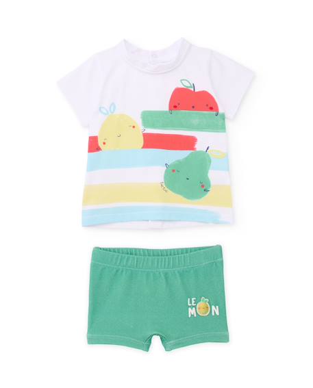 Bébé-Maillot de bain, accessoires de plage-Maillot de bain en tricot pour bébé avec motif fruits
