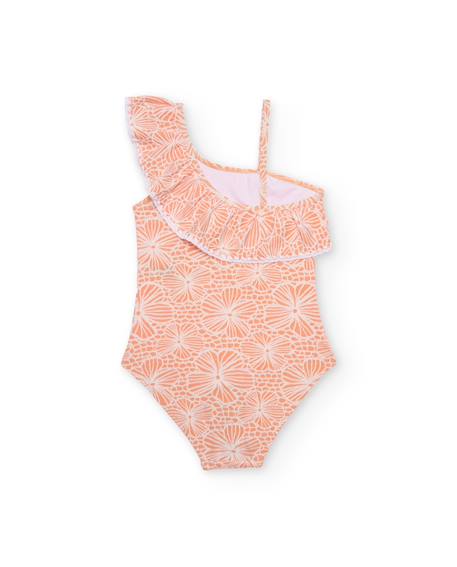 Maillot de bain fille en maille au design asymétrique Orange 2 - vertbaudet enfant 