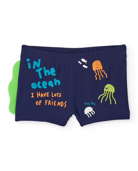 Bébé-Maillot de bain, accessoires de plage-Maillot de bain garçon en maille avec nageoire décorative