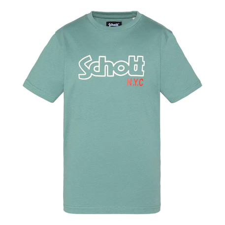 T-shirt imprimé à manches courtes Blanc+Bleu+Gris chiné+Marine+Noir+Orange+Vert 19 - vertbaudet enfant 