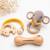 Coffret de 3 hochets en coton et bois naturel Elephant+Lapin 1 - vertbaudet enfant 