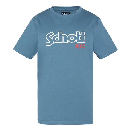 T-shirt imprimé à manches courtes Blanc+Bleu+Gris chiné+Marine+Noir+Orange+Vert 4 - vertbaudet enfant 