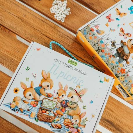 Puzzle magique à l'eau enfant 54 pièces coloriage réutilisable Le Pique-nique+Le Potager+Les abeilles+Les Papillons 5 - vertbaudet enfant 