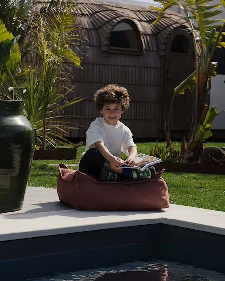 Pouf extérieur enfant carré coussin de sol outdoor Azure+Dune+Herba+Pomegranate+Seashell+Terra 20 - vertbaudet enfant 