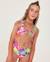 Maillot de bain fille en maille avec nœud décoratif Rose 1 - vertbaudet enfant 