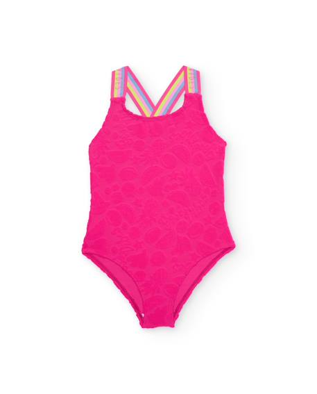 Fille-Maillot de bain-Maillot une pièce-Maillot de bain fille en maille avec bretelles croisées