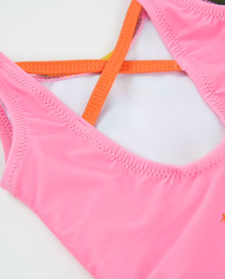 Maillot de bain fille en maille avec nœuds sur les côtés Rose 4 - vertbaudet enfant 