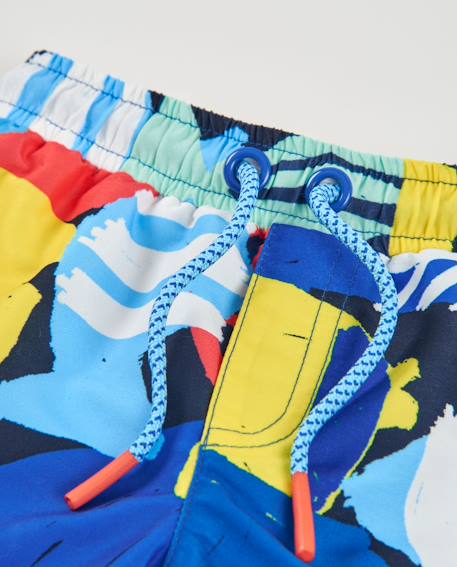 Maillot de bain garçon en tissu tissé au style abstrait Bleu 3 - vertbaudet enfant 