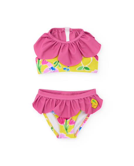 Bébé-Maillot de bain, accessoires de plage-Bikini fille en maille avec volants