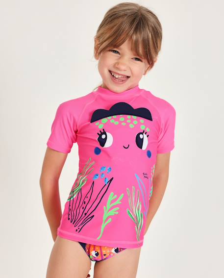 T-shirt de bain fille en maille à séchage rapide Rose 1 - vertbaudet enfant 