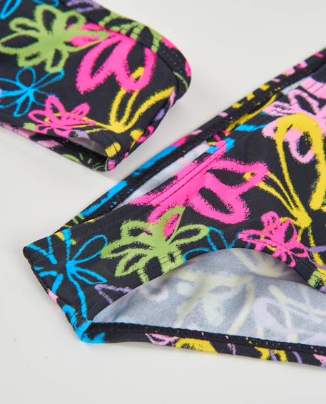 Bikini fille en maille de style graffiti Noir 4 - vertbaudet enfant 