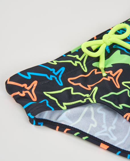 Maillot de bain garçon en maille avec cordon de serrage réglable Noir 3 - vertbaudet enfant 