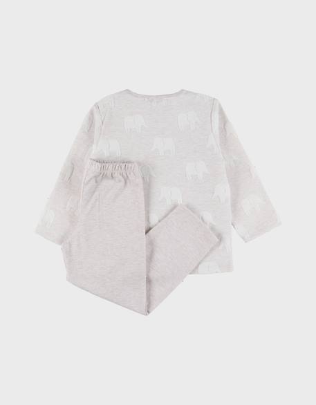 Pyjama bébé coton jacquard Beige 4 - vertbaudet enfant 