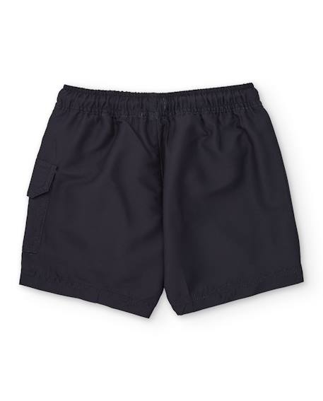 Short de bain garçon en tissu tissé avec imprimé latéral Noir 2 - vertbaudet enfant 