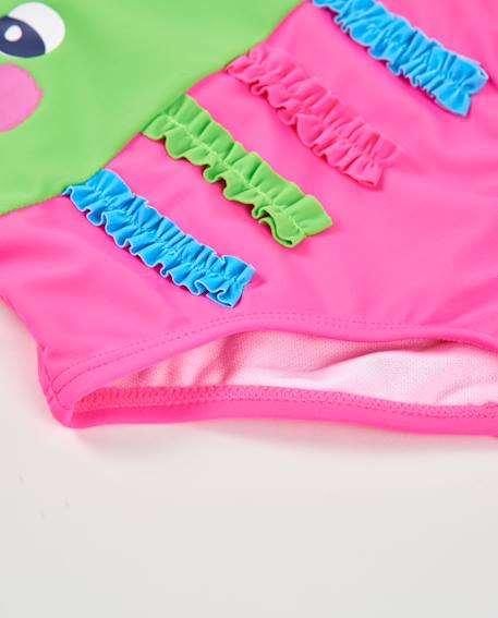 Maillot de bain fille en maille avec bretelles froncées Vert 4 - vertbaudet enfant 
