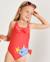 Maillot de bain en maille pour fille avec grand nœud Rouge 1 - vertbaudet enfant 