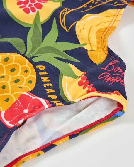 Maillot de bain fille en maille avec volant frontal Jaune 4 - vertbaudet enfant 