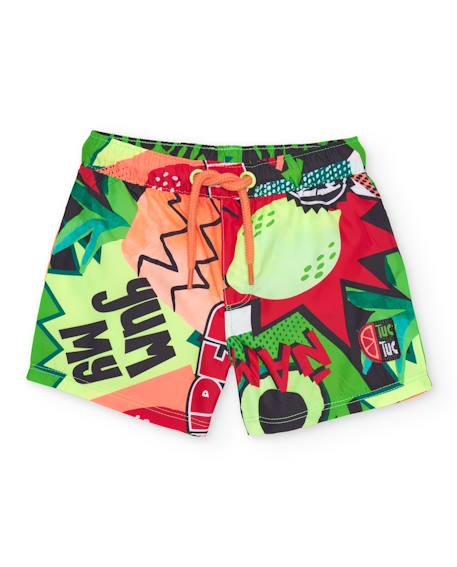 Bébé-Short de bain garçon en tissu chaîne et trame à séchage rapide