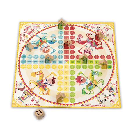 Jeu de société 2 en 1 dames et petits chevaux Multicolore 6 - vertbaudet enfant 