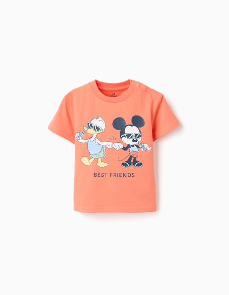 T-shirt en coton avec imprimé mickey & donald Orange sombre 1 - vertbaudet enfant 