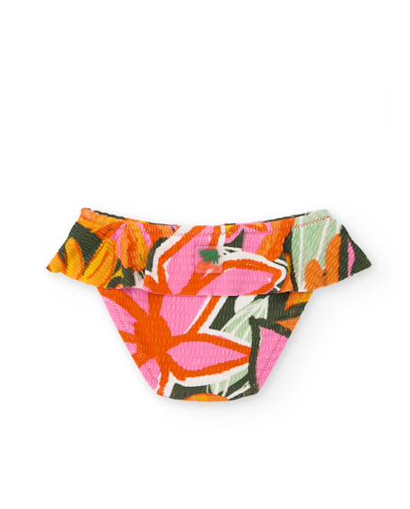 Bas de bikini fille en maille avec volant délicat Orange 2 - vertbaudet enfant 