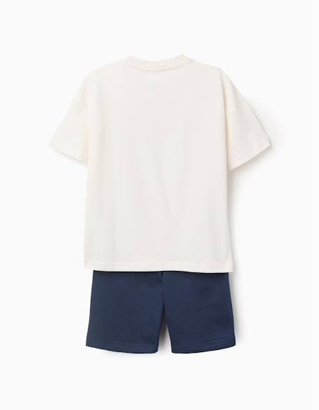 Ensemble t-shirt et short en coton avec imprimé sonic Bleu foncé 2 - vertbaudet enfant 