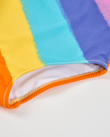 Maillot de bain pour fille en maille avec design asymétrique Jaune 4 - vertbaudet enfant 