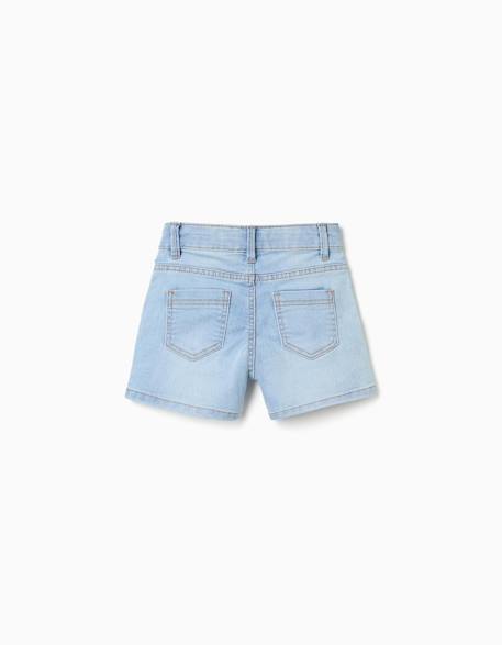 Short en jean ajusté avec cinq poches Bleu+Bleu clair 6 - vertbaudet enfant 