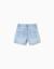 Short en jean ajusté avec cinq poches Bleu+Bleu clair 6 - vertbaudet enfant 
