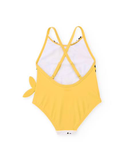 Maillot de bain pour fille en maille avec détail sur le côté Jaune 3 - vertbaudet enfant 