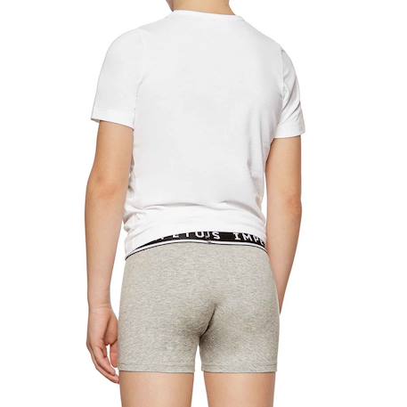 Lot de 2 boxers garçon coton confortable respirant Blanc / marine+Gris / marine+Rouge / gris 9 - vertbaudet enfant 