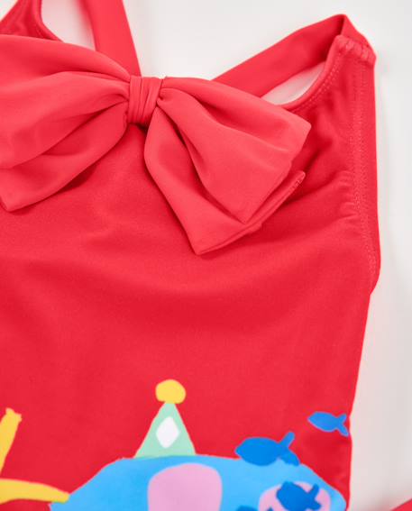 Maillot de bain en maille pour fille avec grand nœud Rouge 4 - vertbaudet enfant 