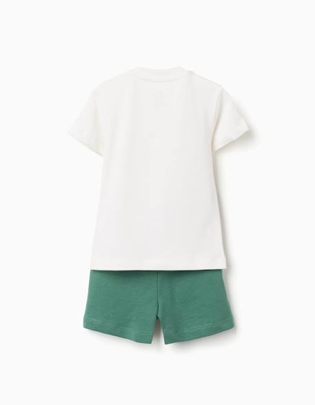 T-shirt en coton avec imprimé poisson + short Vert foncé 2 - vertbaudet enfant 